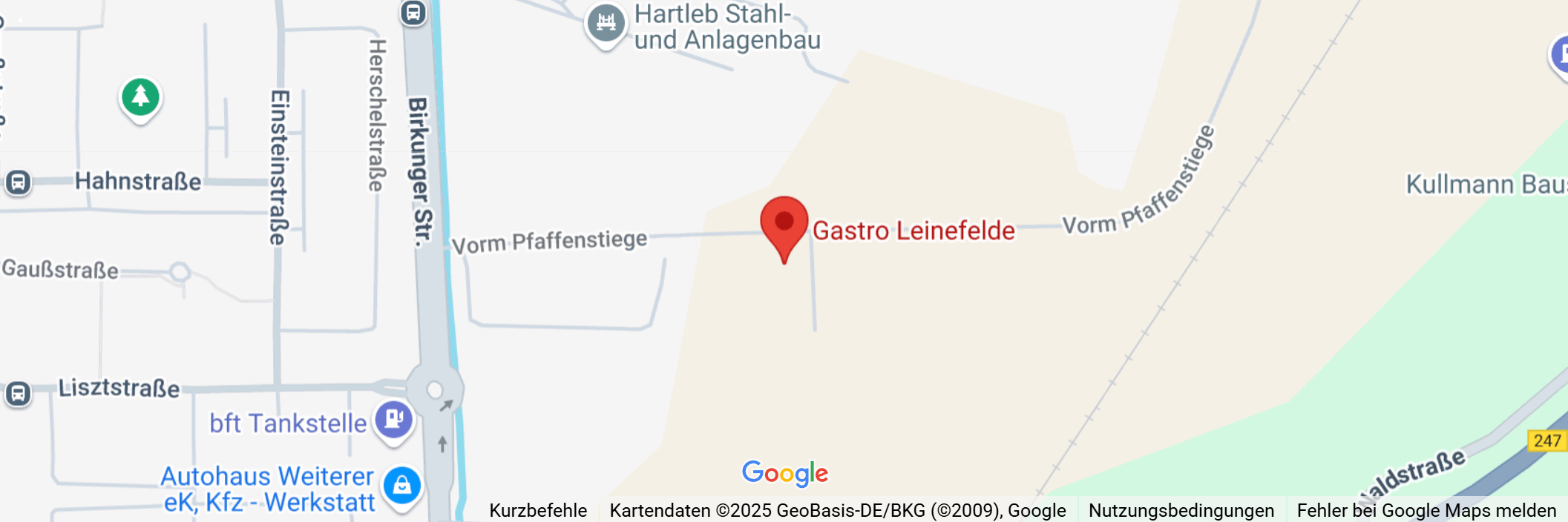 Bildausschnitt einer Google Maps Karte